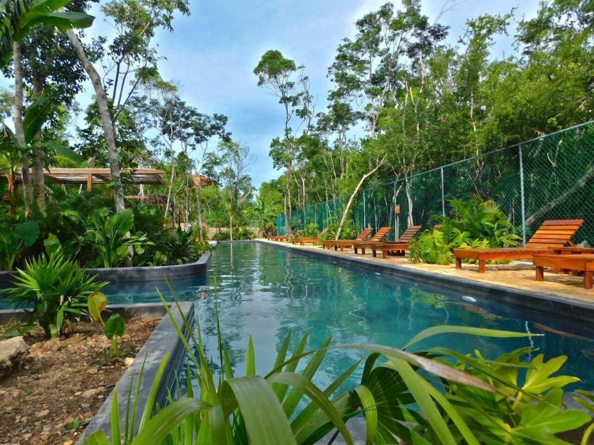 Amplio Depto. C/Terraza Privada + Hermosa Piscina Tulum Esterno foto