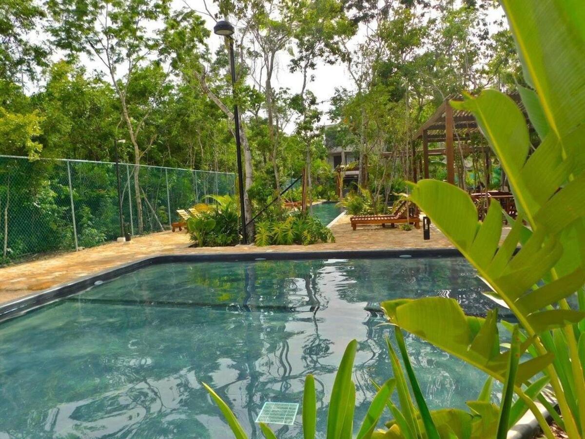 Amplio Depto. C/Terraza Privada + Hermosa Piscina Tulum Esterno foto